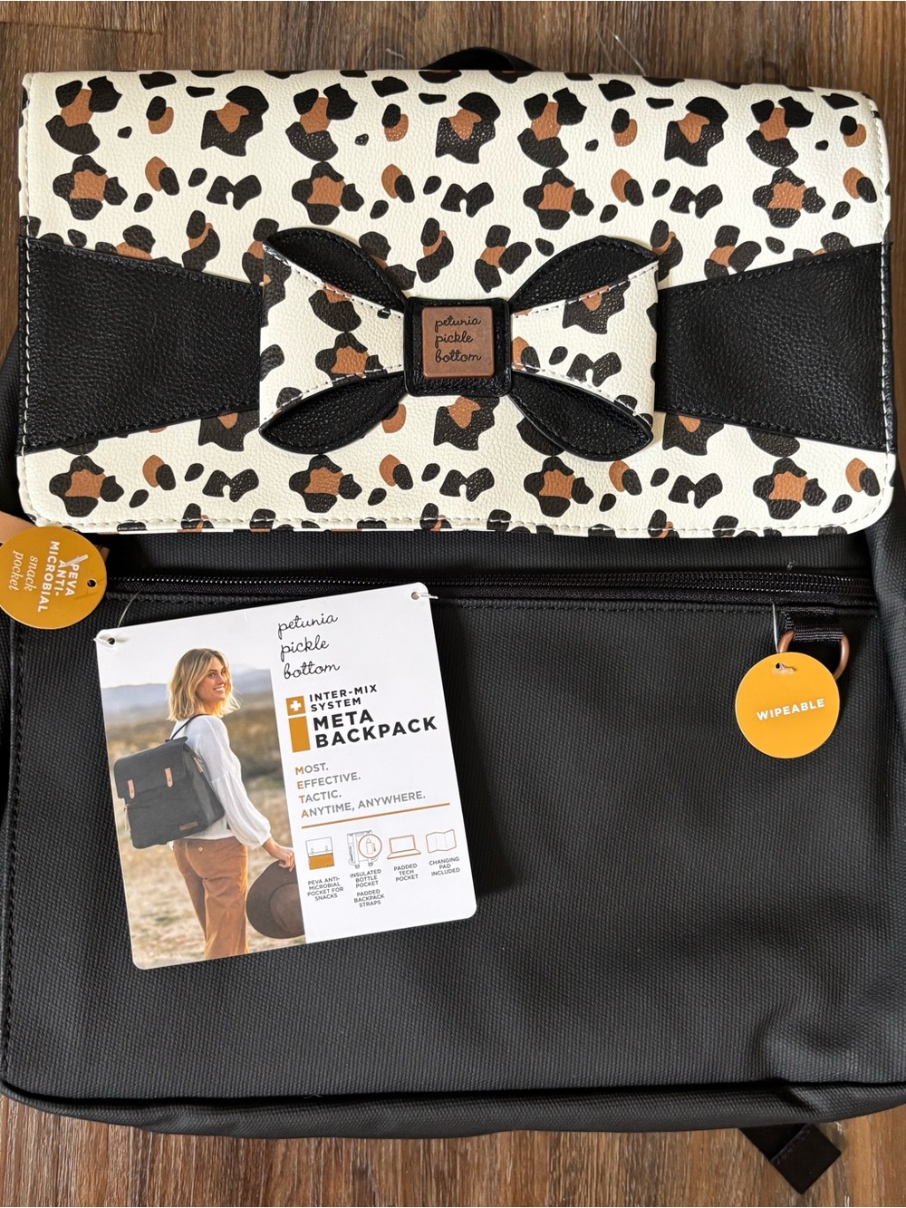 Petunia Pickle Bottom leopard Meta Backpack